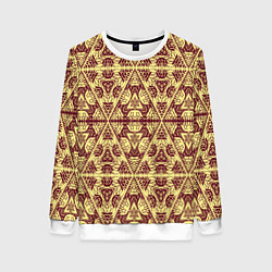 Свитшот женский Египетский гобелен, цвет: 3D-белый