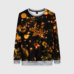 Свитшот женский Новогоднее украшение, цвет: 3D-меланж