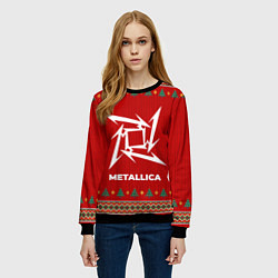 Свитшот женский Metallica new year, цвет: 3D-черный — фото 2
