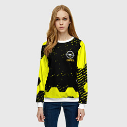 Свитшот женский Opel auto hexagon steel, цвет: 3D-белый — фото 2