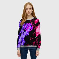 Свитшот женский Linkin park огненные краски, цвет: 3D-меланж — фото 2