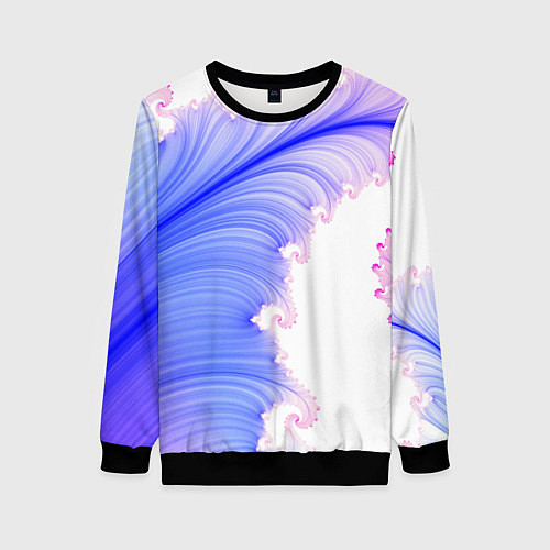 Женский свитшот Узоры неон фрактал / 3D-Черный – фото 1