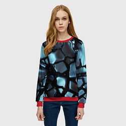 Свитшот женский The liquid substance is grey, цвет: 3D-красный — фото 2