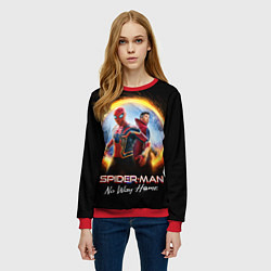 Свитшот женский Доктор Стрэндж и Человек паук нет пути домой, цвет: 3D-красный — фото 2