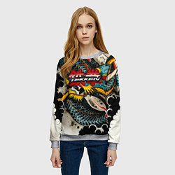 Свитшот женский Tekken dragon tatoo, цвет: 3D-меланж — фото 2