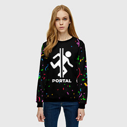 Свитшот женский Portal конфети, цвет: 3D-черный — фото 2