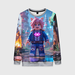 Свитшот женский Roblox pink hair, цвет: 3D-меланж