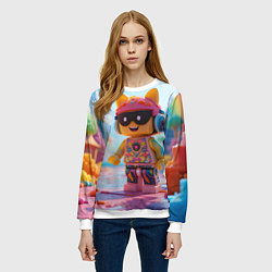 Свитшот женский Роблокс в солнечных очках, цвет: 3D-белый — фото 2