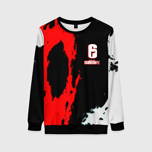 Женский свитшот Rainbow six краски абстрактные / 3D-Черный – фото 1
