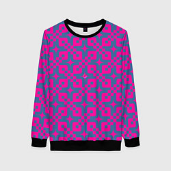 Свитшот женский Розово-синий узор, цвет: 3D-черный