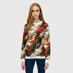 Свитшот женский Дракон в небесном храме - нейросеть, цвет: 3D-белый — фото 2