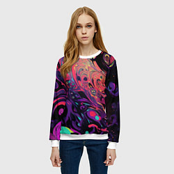 Свитшот женский Интерференционные цвета, цвет: 3D-белый — фото 2