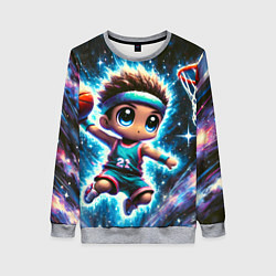 Свитшот женский Бейсболист с мячом, цвет: 3D-меланж