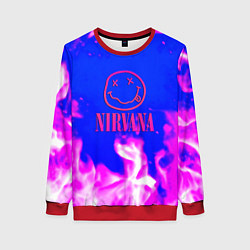 Свитшот женский Nirvana neon flame, цвет: 3D-красный