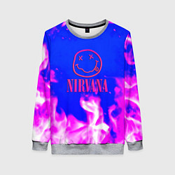 Свитшот женский Nirvana neon flame, цвет: 3D-меланж