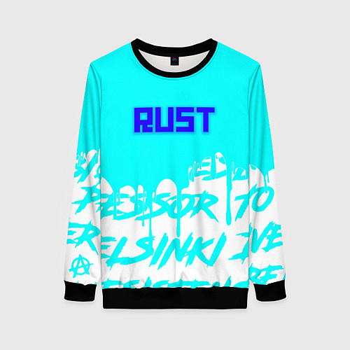 Женский свитшот Rust надписи краски / 3D-Черный – фото 1