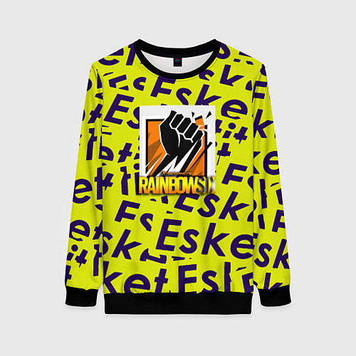 Женский свитшот Rainbow six pattern rap / 3D-Черный – фото 1