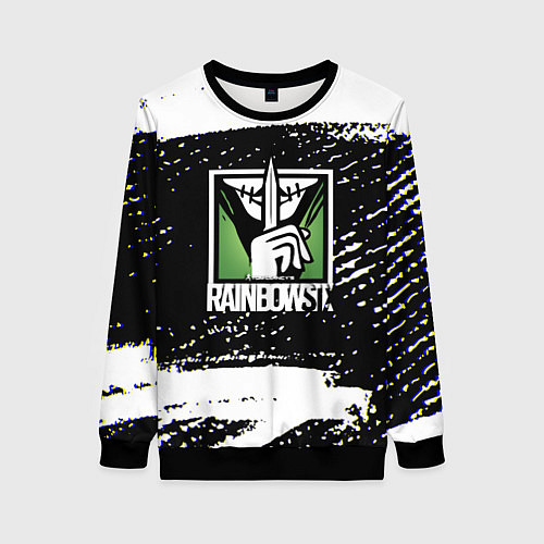 Женский свитшот Rainbow six краски штрихи / 3D-Черный – фото 1