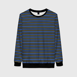 Свитшот женский Тёмно-синий с бежевой полосой, цвет: 3D-черный