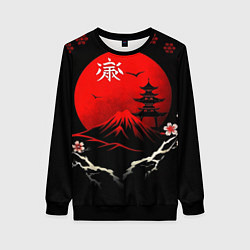 Женский свитшот Japan red black nature