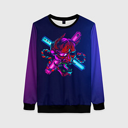 Женский свитшот Демон они неоновый