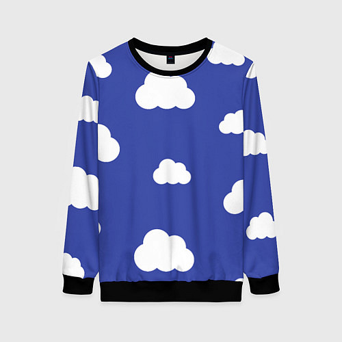 Женский свитшот Легкие облака / 3D-Черный – фото 1