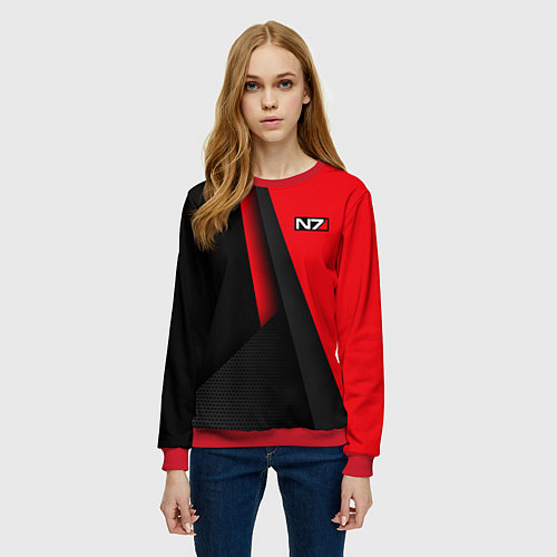 Женский свитшот N7 - красная униформа / 3D-Красный – фото 3