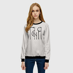 Свитшот женский Вязью Таня - чёрная надпись, цвет: 3D-черный — фото 2