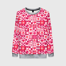 Женский свитшот День святого Валентина - паттерн