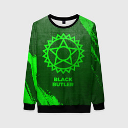 Свитшот женский Black Butler - green gradient, цвет: 3D-черный
