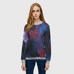 Свитшот женский Космическая паутина, цвет: 3D-меланж — фото 2