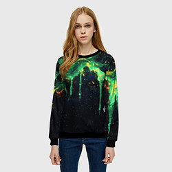 Свитшот женский Зеленая кислота, цвет: 3D-черный — фото 2