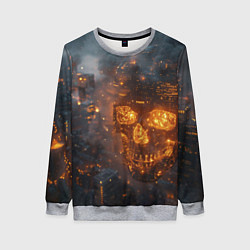 Женский свитшот Череп - огонь