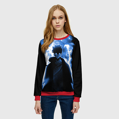 Женский свитшот Поднятие уровня в одиночку - магистр теней / 3D-Красный – фото 3