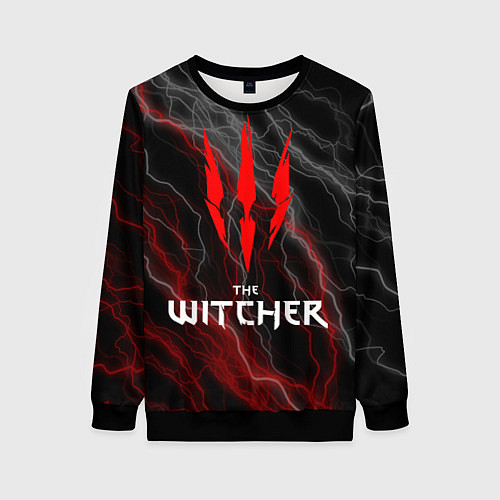 Женский свитшот The witcher - геральт- молнии / 3D-Черный – фото 1