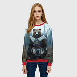 Свитшот женский Воин русский медведь, цвет: 3D-красный — фото 2