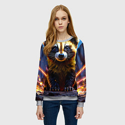 Свитшот женский Росомаха в искрах, цвет: 3D-меланж — фото 2