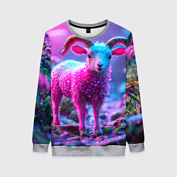 Свитшот женский Козлик в розовом, цвет: 3D-меланж