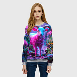 Свитшот женский Козлик в розовом, цвет: 3D-меланж — фото 2