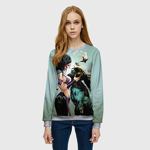 Женский свитшот Mileena & Kotal Kahn - Mortal Kombat / 3D-Меланж – фото 3