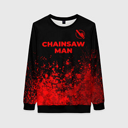 Свитшот женский Chainsaw Man - red gradient посередине, цвет: 3D-черный