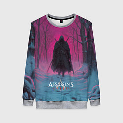Свитшот женский Assassins Creed воин в закате, цвет: 3D-меланж