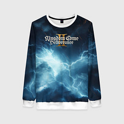 Свитшот женский Kingdom Come Deliverance 2 logo sky, цвет: 3D-белый