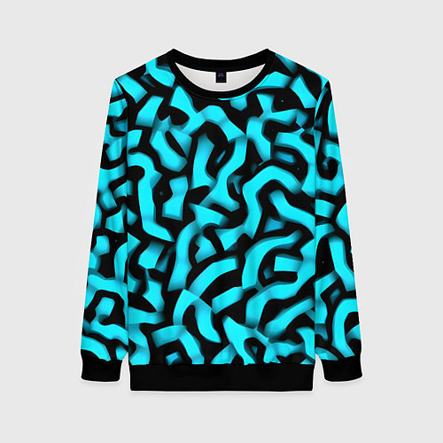 Женский свитшот Бирюзовая абстракция / 3D-Черный – фото 1