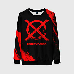 Свитшот женский CreepyPasta - red gradient, цвет: 3D-черный