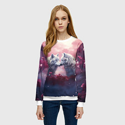 Свитшот женский Волчья пара, цвет: 3D-белый — фото 2