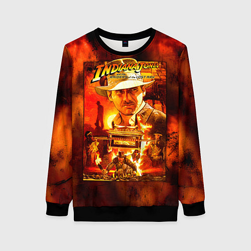 Женский свитшот Indiana Jones and the raiders of the lost ark / 3D-Черный – фото 1