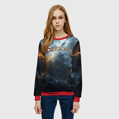 Женский свитшот Stronghold сrusader крестовый гром / 3D-Красный – фото 3