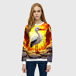Свитшот женский Аист в огне, цвет: 3D-белый — фото 2