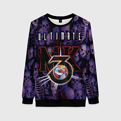 Свитшот женский Ultimate mortal kombat logo, цвет: 3D-черный